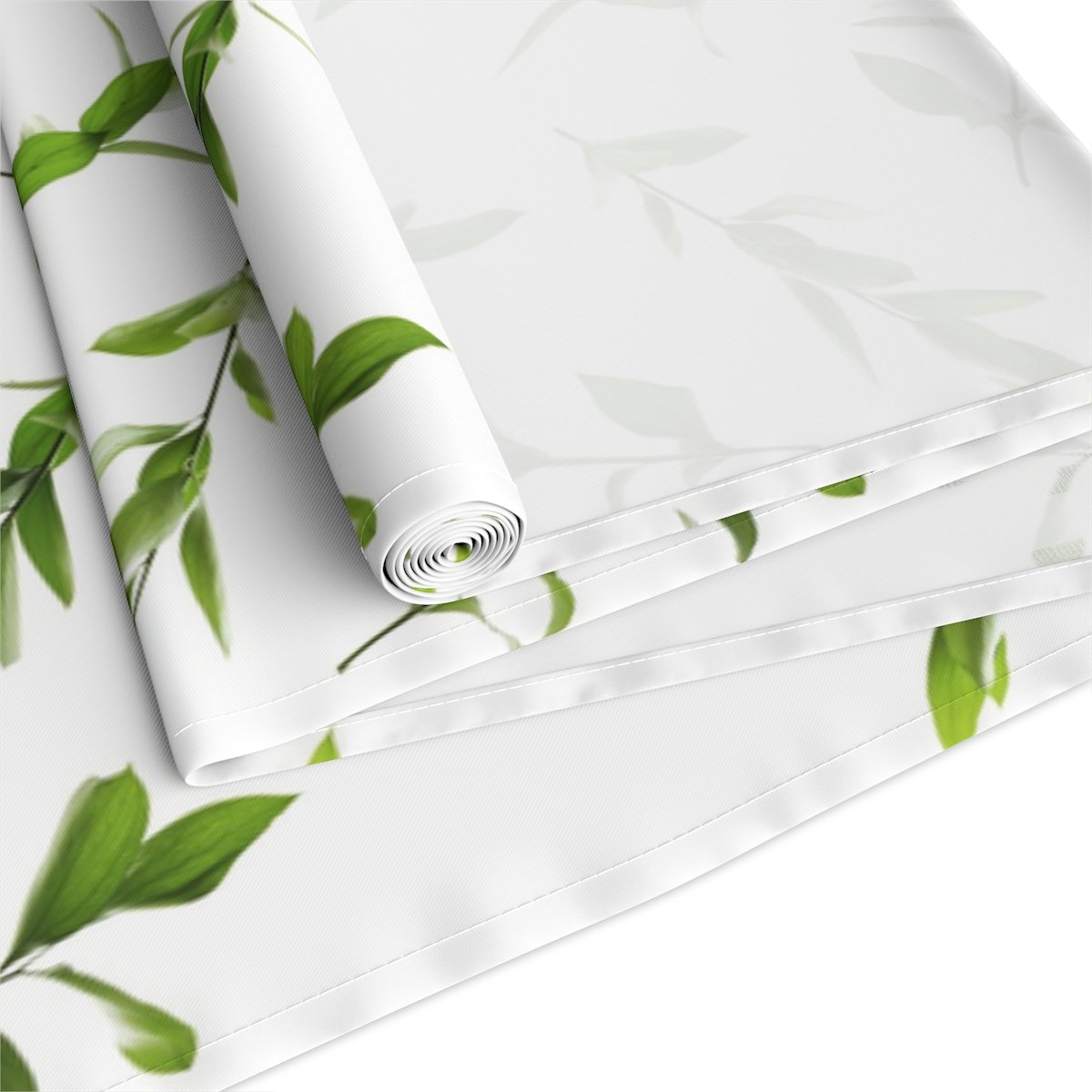 Vintage Green Leaf Printed Cotton Table Runners - Image 13