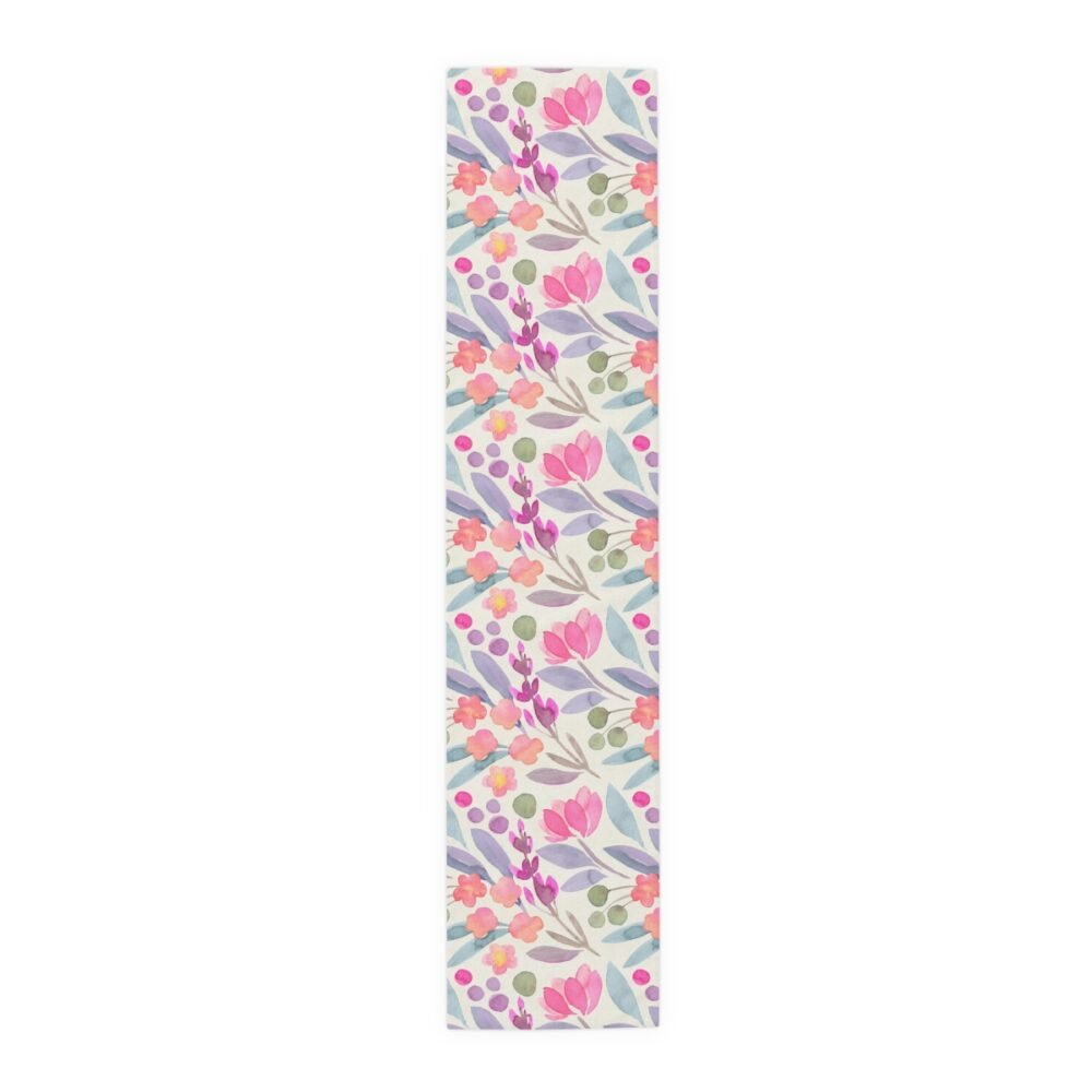 Watercolor Botanical Floral Textured Table Runners - Image 11
