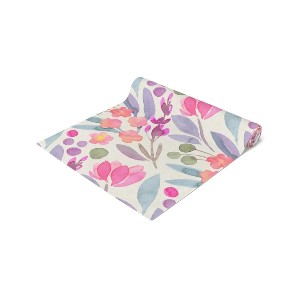 Watercolor Botanical Floral Textured Table Runners - Image 12