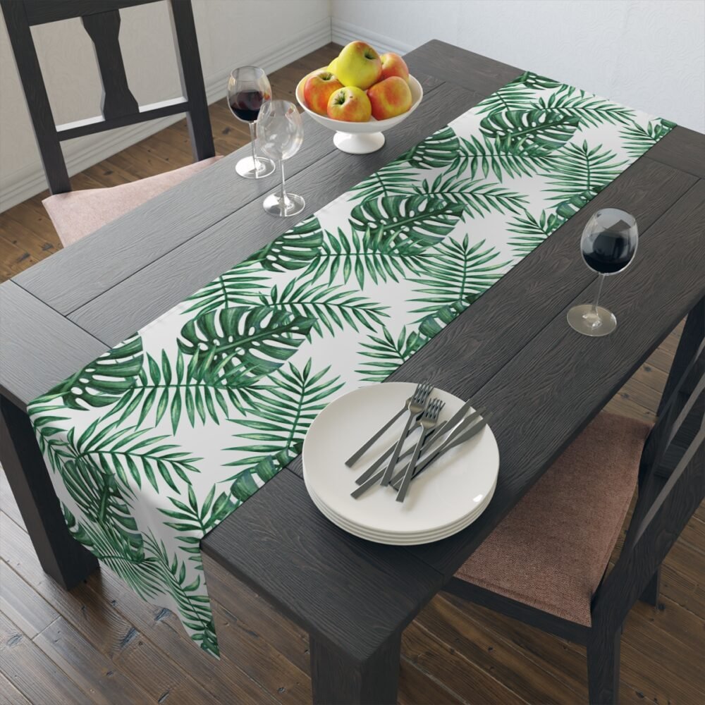 Watercolor Tropical Palm Leaves Table Runners - Image 14