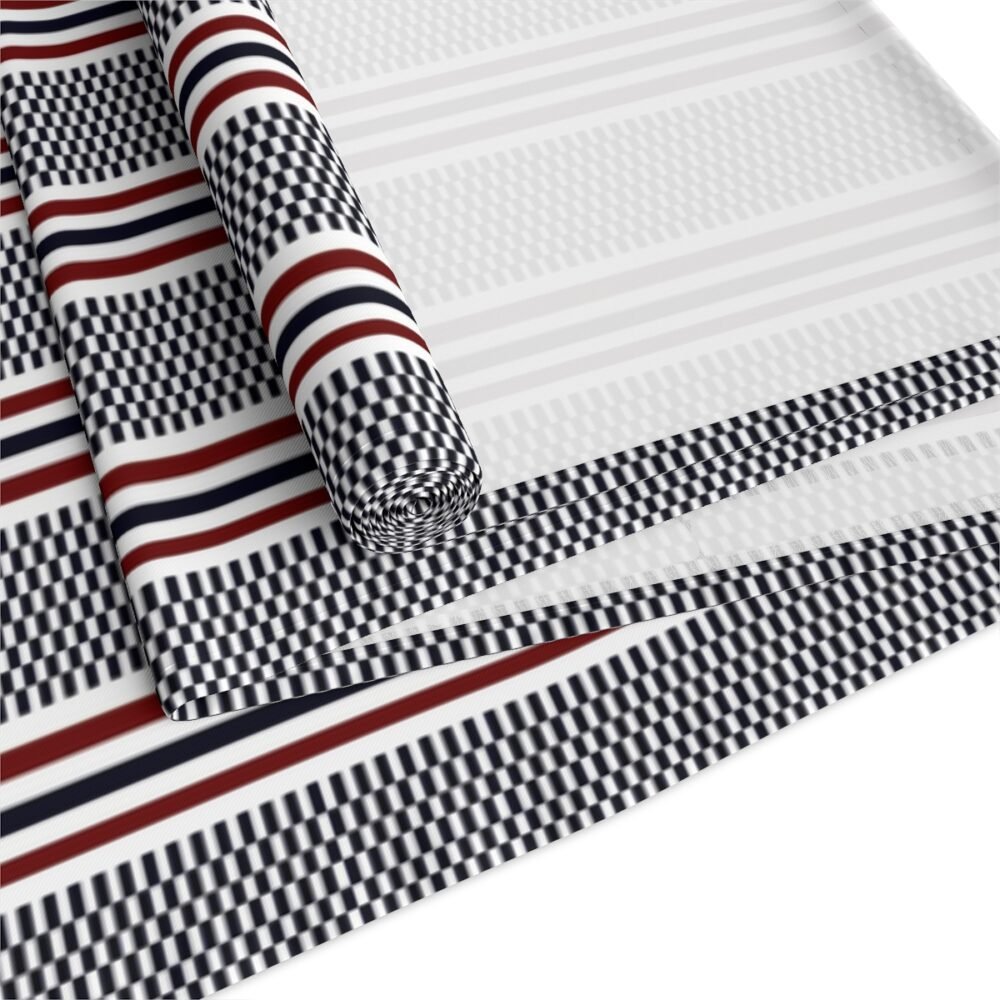 Navy Blue Striped Textured Dining Table Runners - Image 13