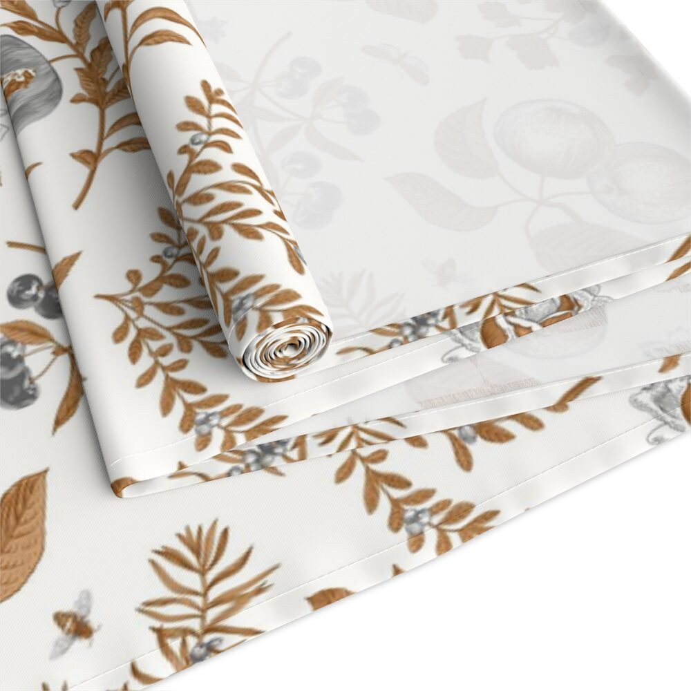 Brown and Gray Autumn Floral Print Table Runners - Image 13