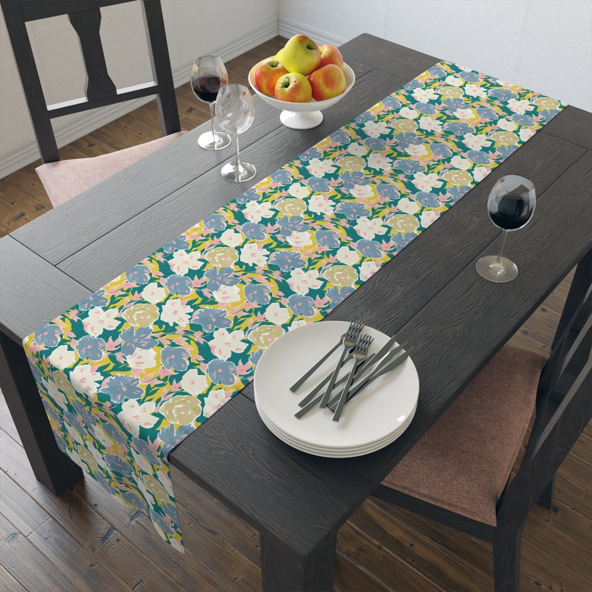 Abstract Colorful Flowers Dining Table Runners - Image 14