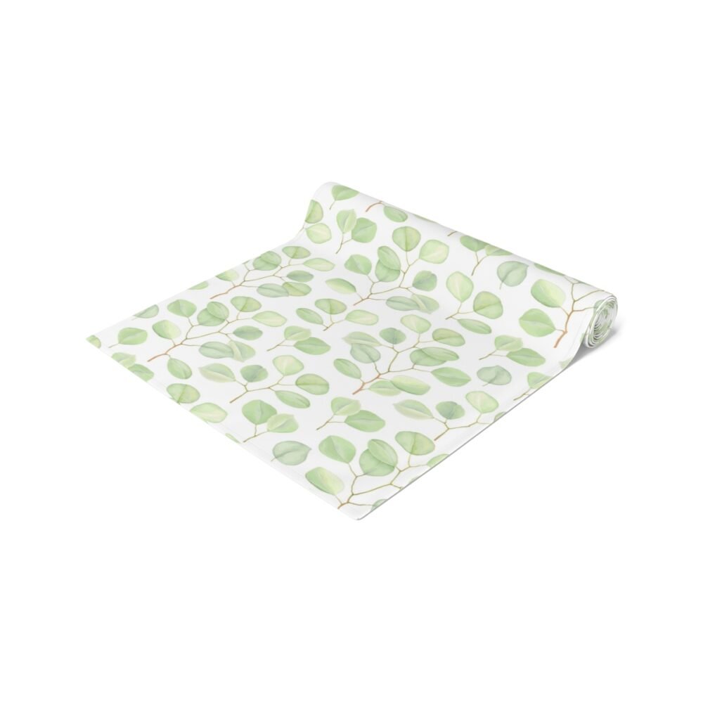 Printed Green Eucalyptus Table Runners for Dining Room - Image 2