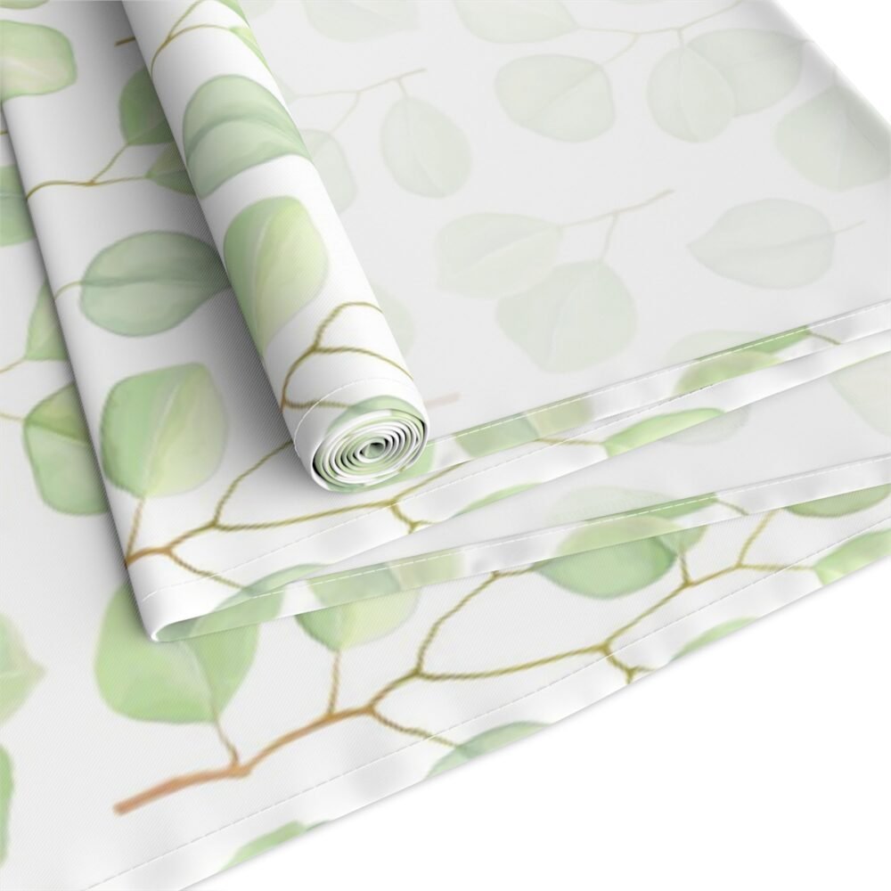 Printed Green Eucalyptus Table Runners for Dining Room - Image 3