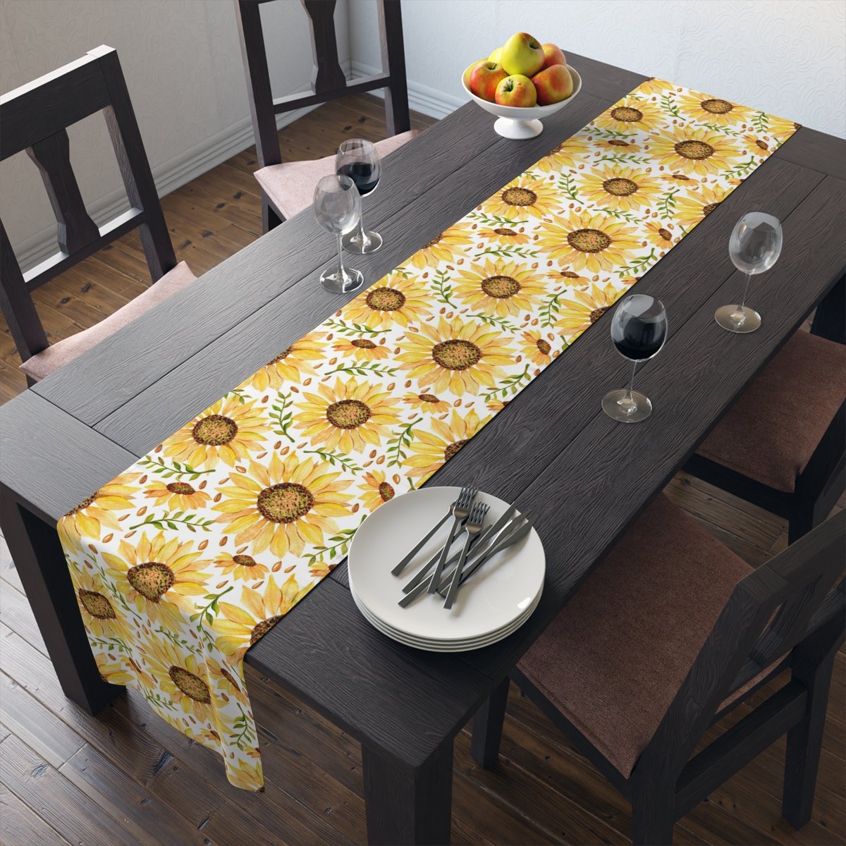 Modern Yellow Sunflower Dining Table Runners