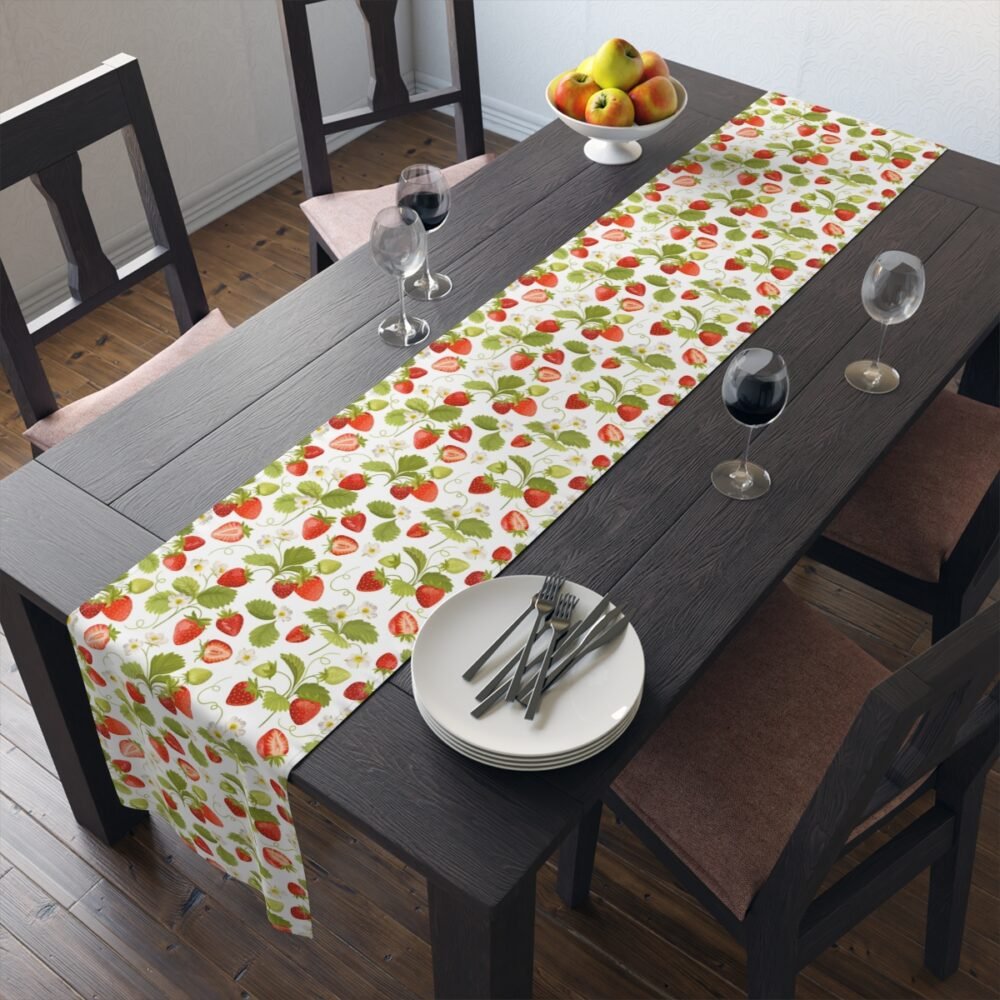 Beautiful Green n Red Strawberry Table Runners