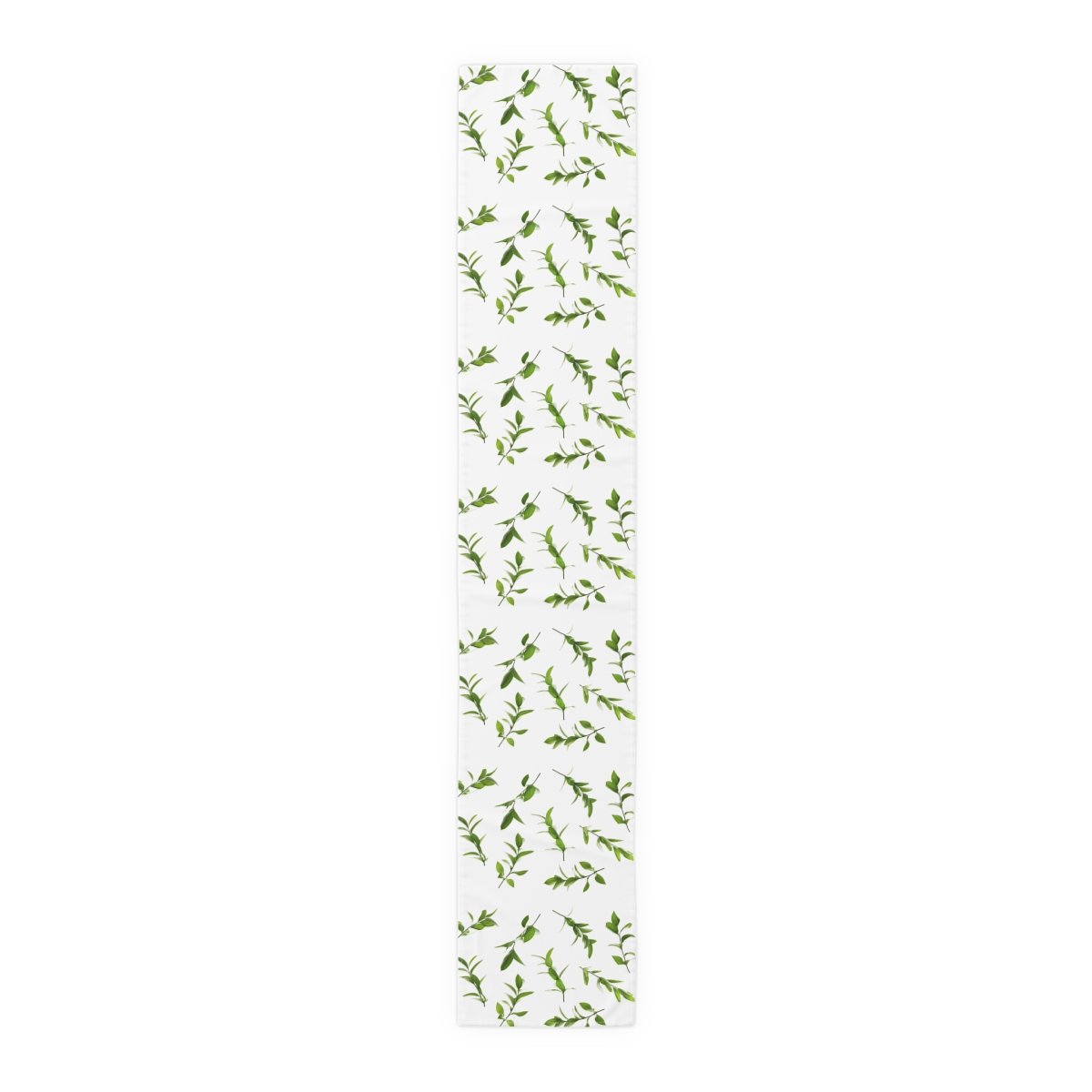 Vintage Green Leaf Printed Cotton Table Runners - Image 2