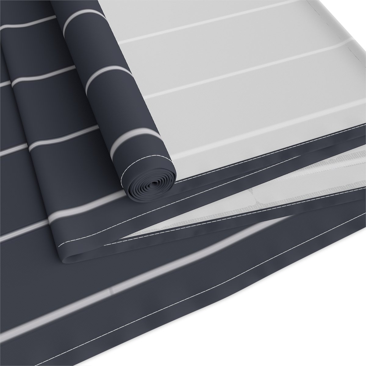 Decorative Navy Blue Pinstripe Dining Table Runners - Image 4