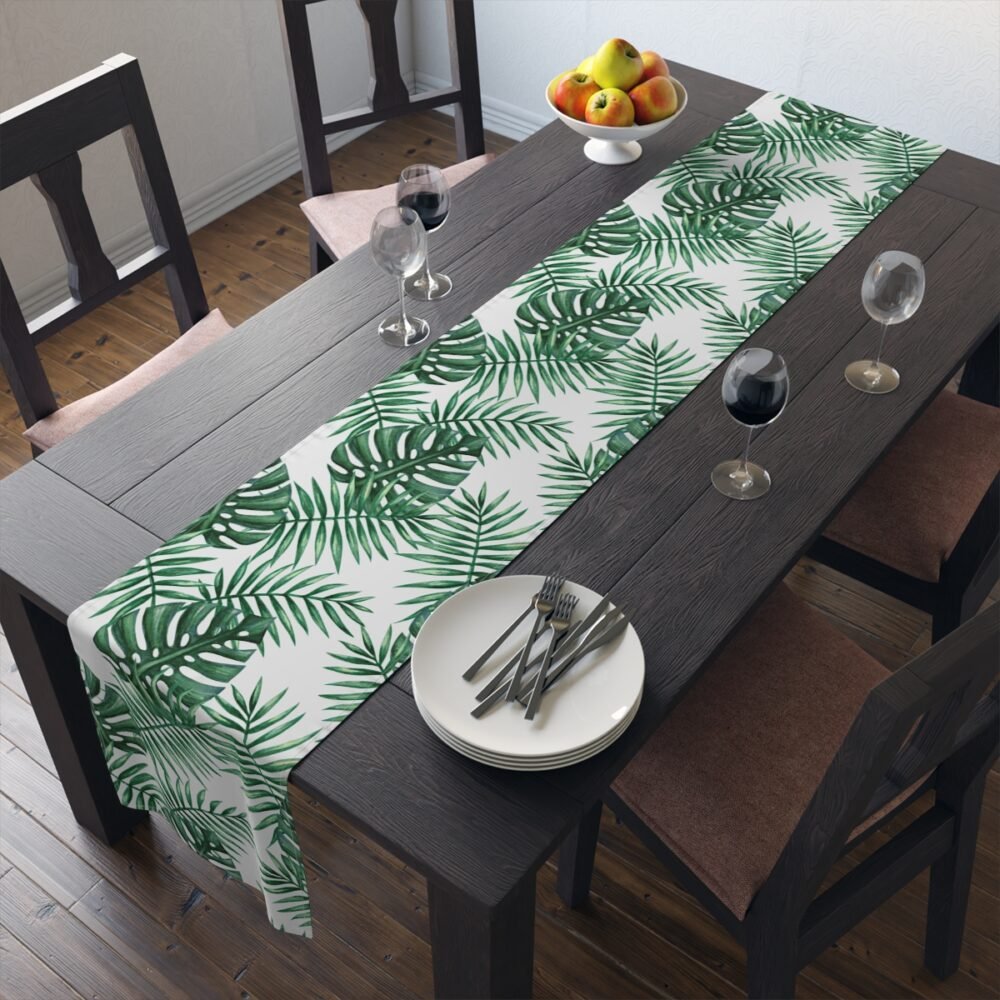 Watercolor Tropical Palm Leaves Table Runners