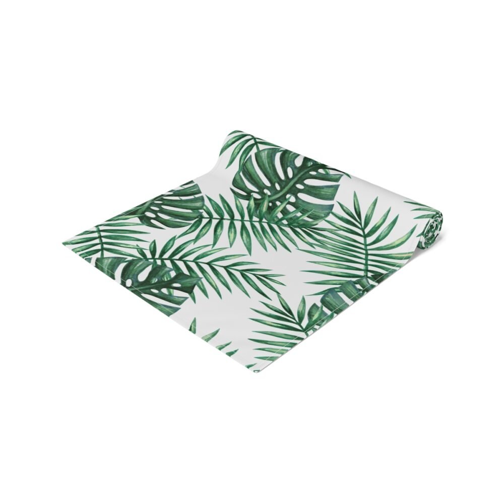 Watercolor Tropical Palm Leaves Table Runners - Image 3