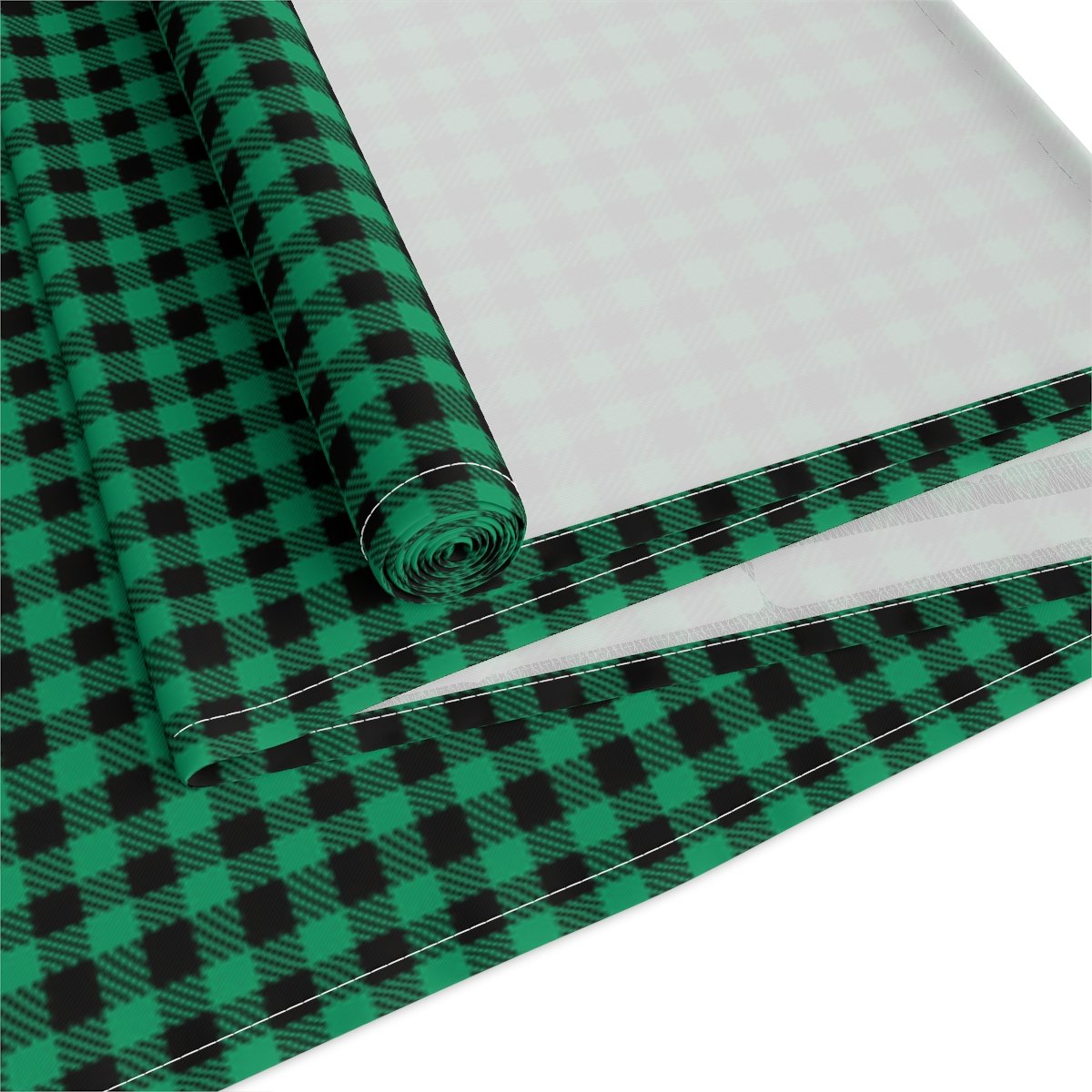 Black Green Lumberjack Plaid Dining Table Runners - Image 3