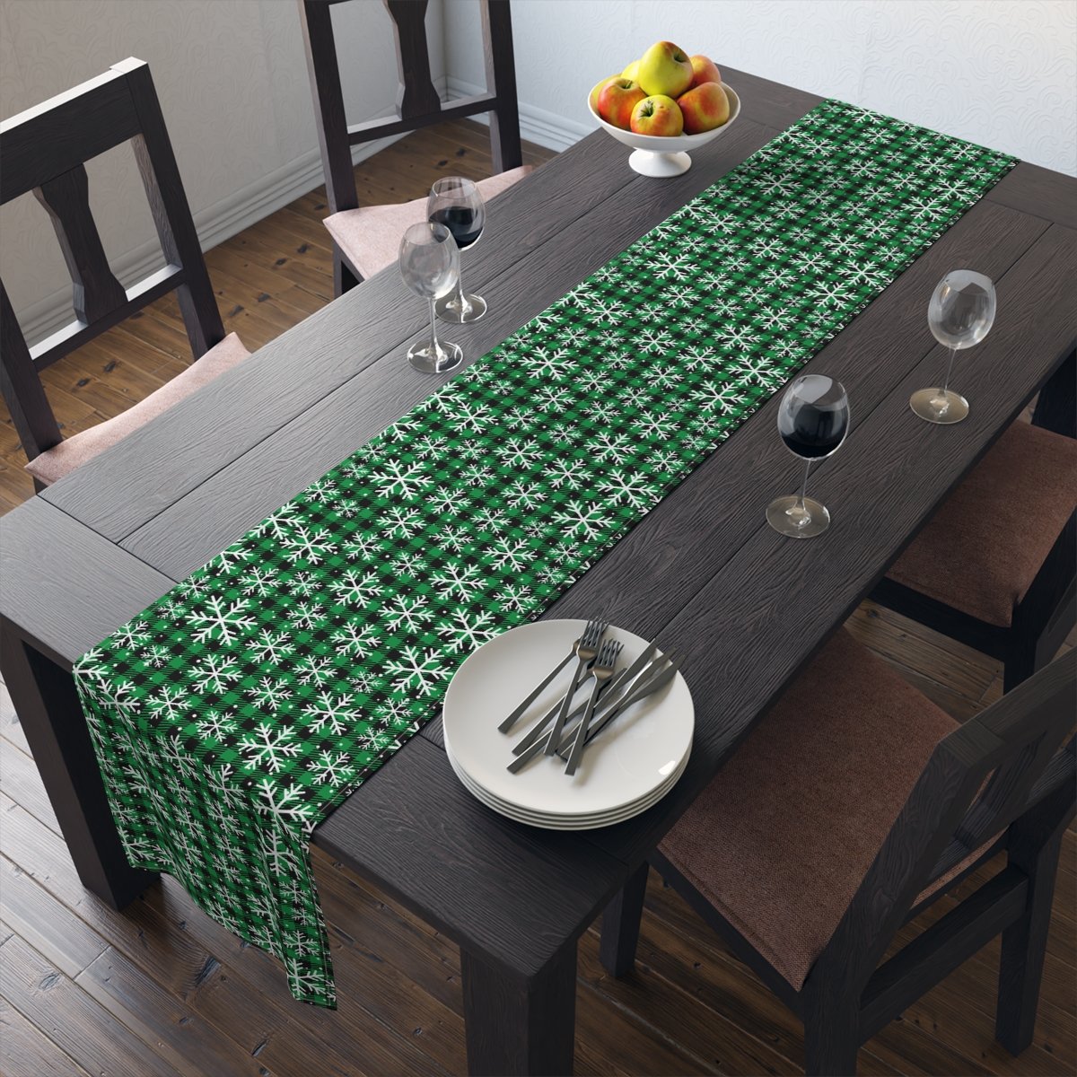 Green Buffalo Plaid Table Runner