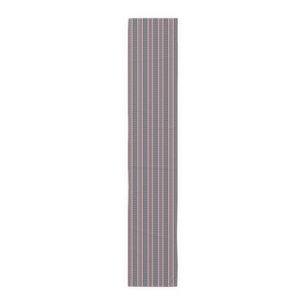 Navy Blue Striped Textured Dining Table Runners - Image 2