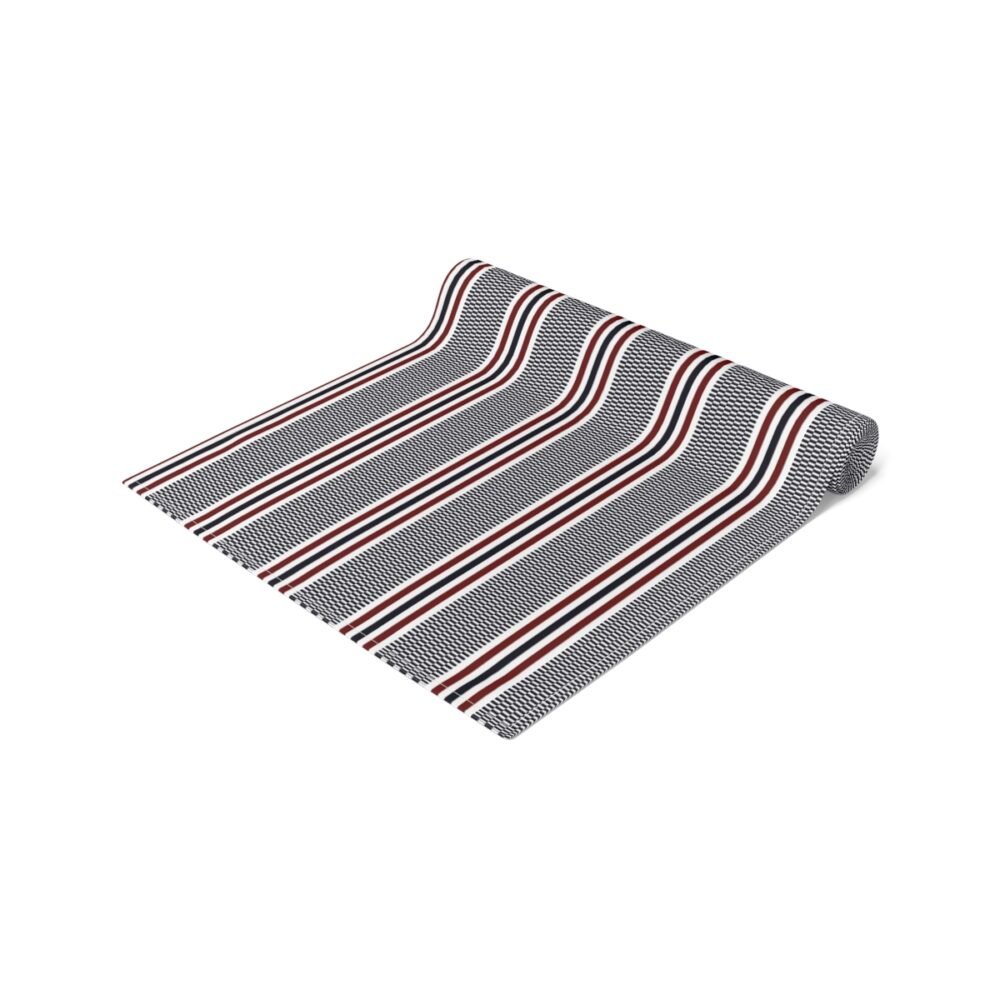 Navy Blue Striped Textured Dining Table Runners - Image 3