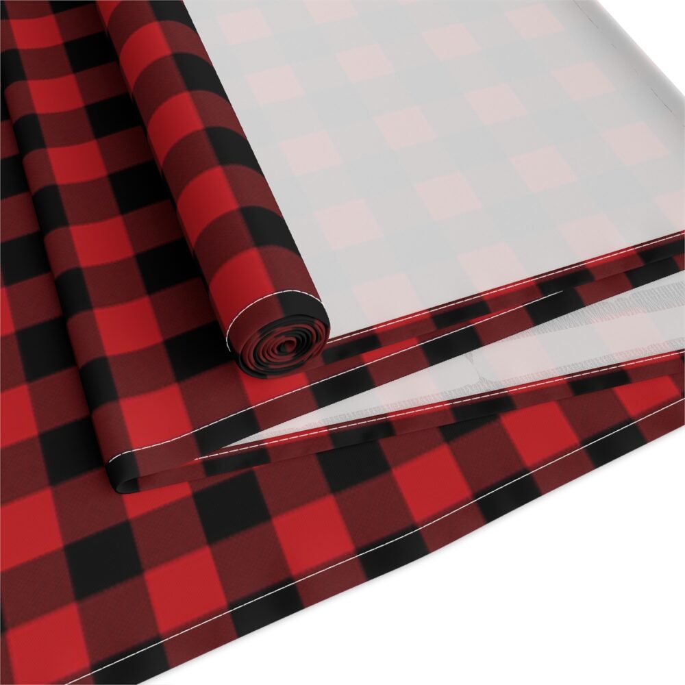 Red Buffalo Plaid Fabric Table Runners for Dining Room - Image 3