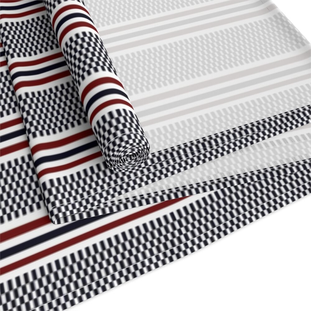 Navy Blue Striped Textured Dining Table Runners - Image 4