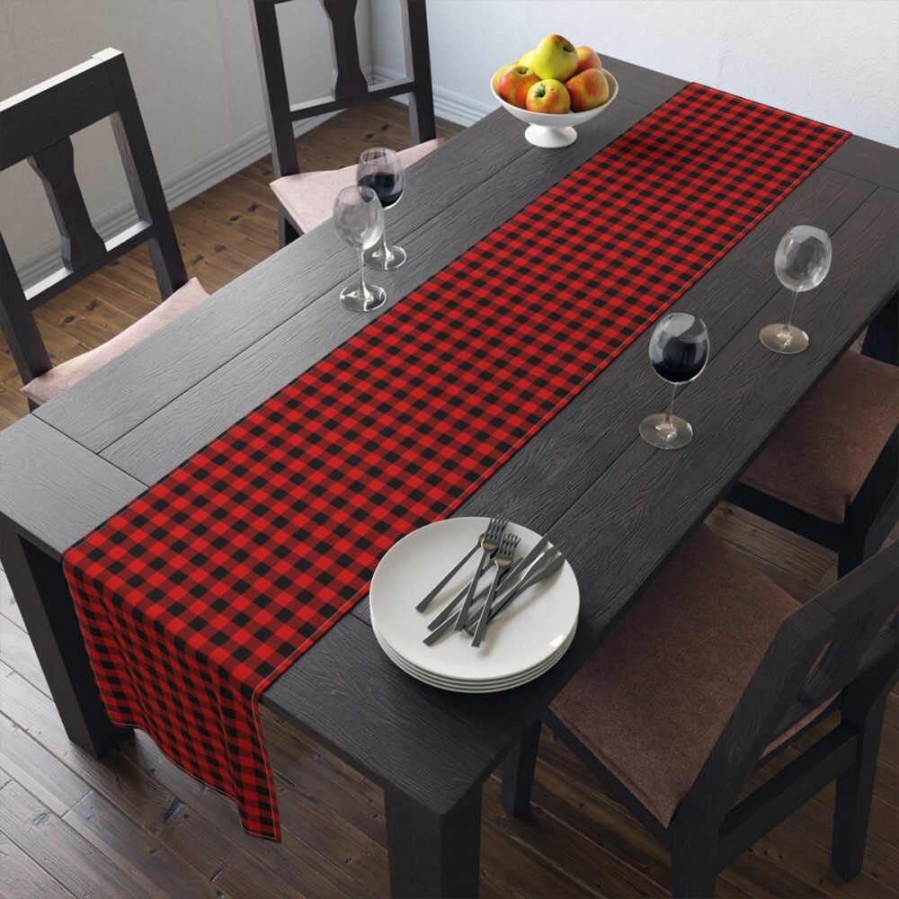 Lumberjack Plaid Red n Black Dining Room Table Runners