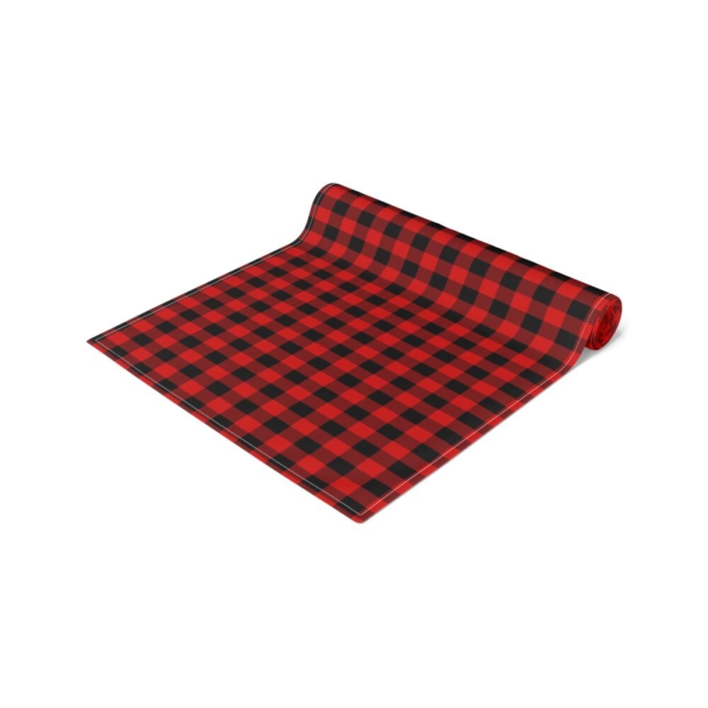 Lumberjack Plaid Red n Black Dining Room Table Runners - Image 2