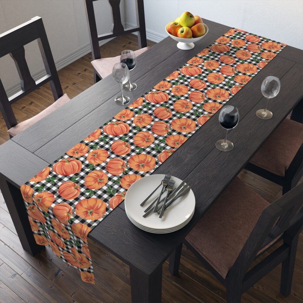 Black n White Gingham Fall Table Runners