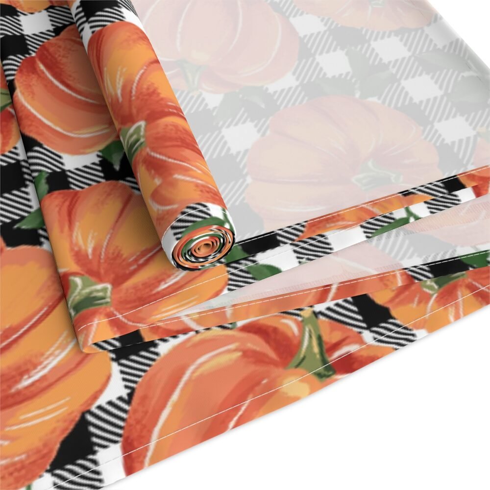 Black n White Gingham Fall Table Runners - Image 3