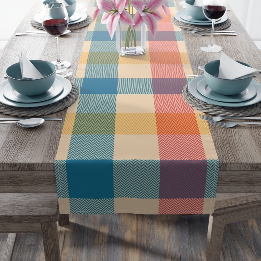 Multicolor Buffalo Check Plaid Dining Table Runners - Image 3