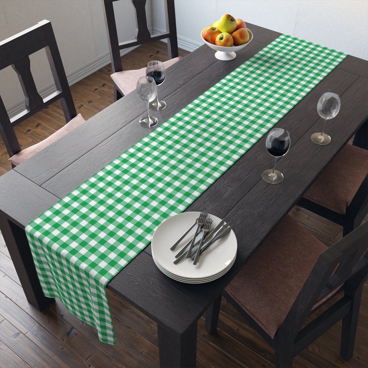 St. Patrick's Day Green Checkered Dining Table Runners