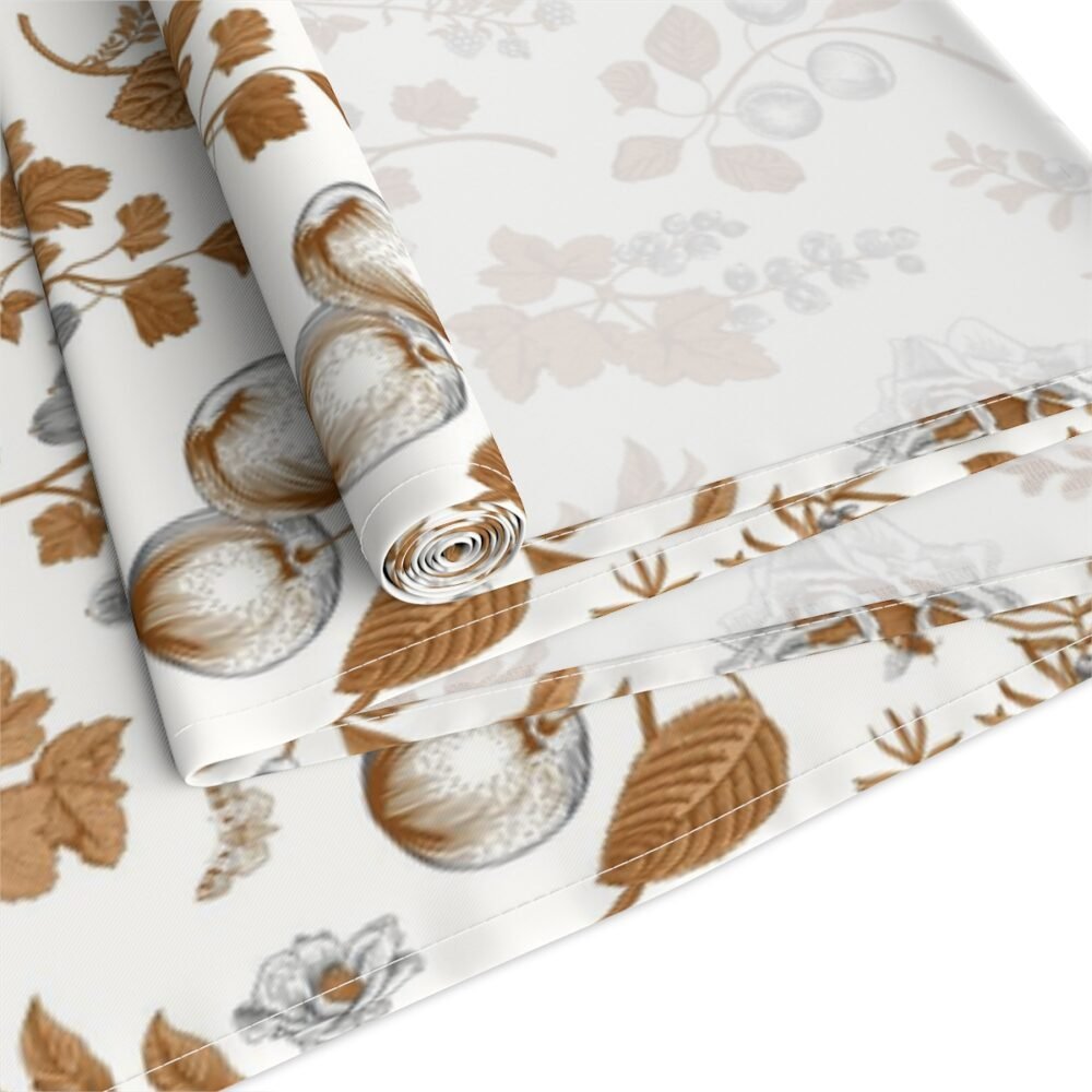 Brown and Gray Autumn Floral Print Table Runners - Image 4
