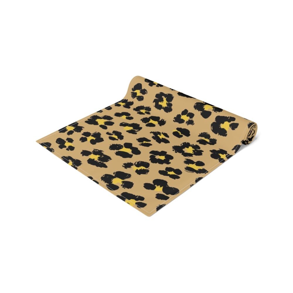 Brown Leopard Spots Print Table Runners for Home Decor - Image 3