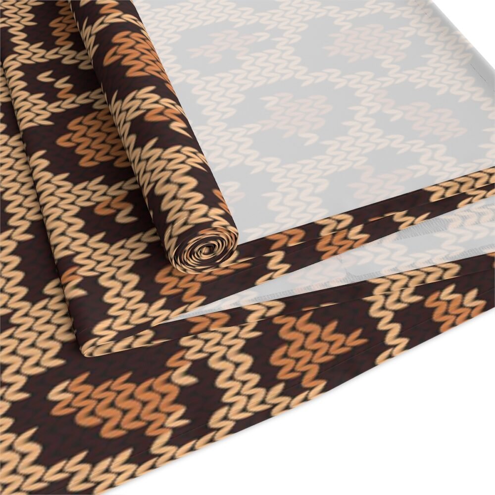 Brown Leopard Jacquard Knitted Pattern Table Runners - Image 18