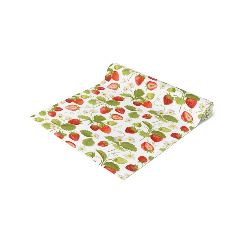 Beautiful Green n Red Strawberry Table Runners - Image 17