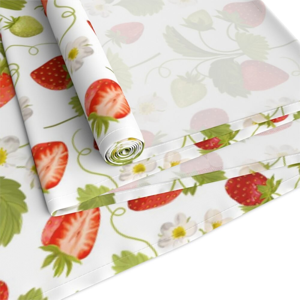 Beautiful Green n Red Strawberry Table Runners - Image 18