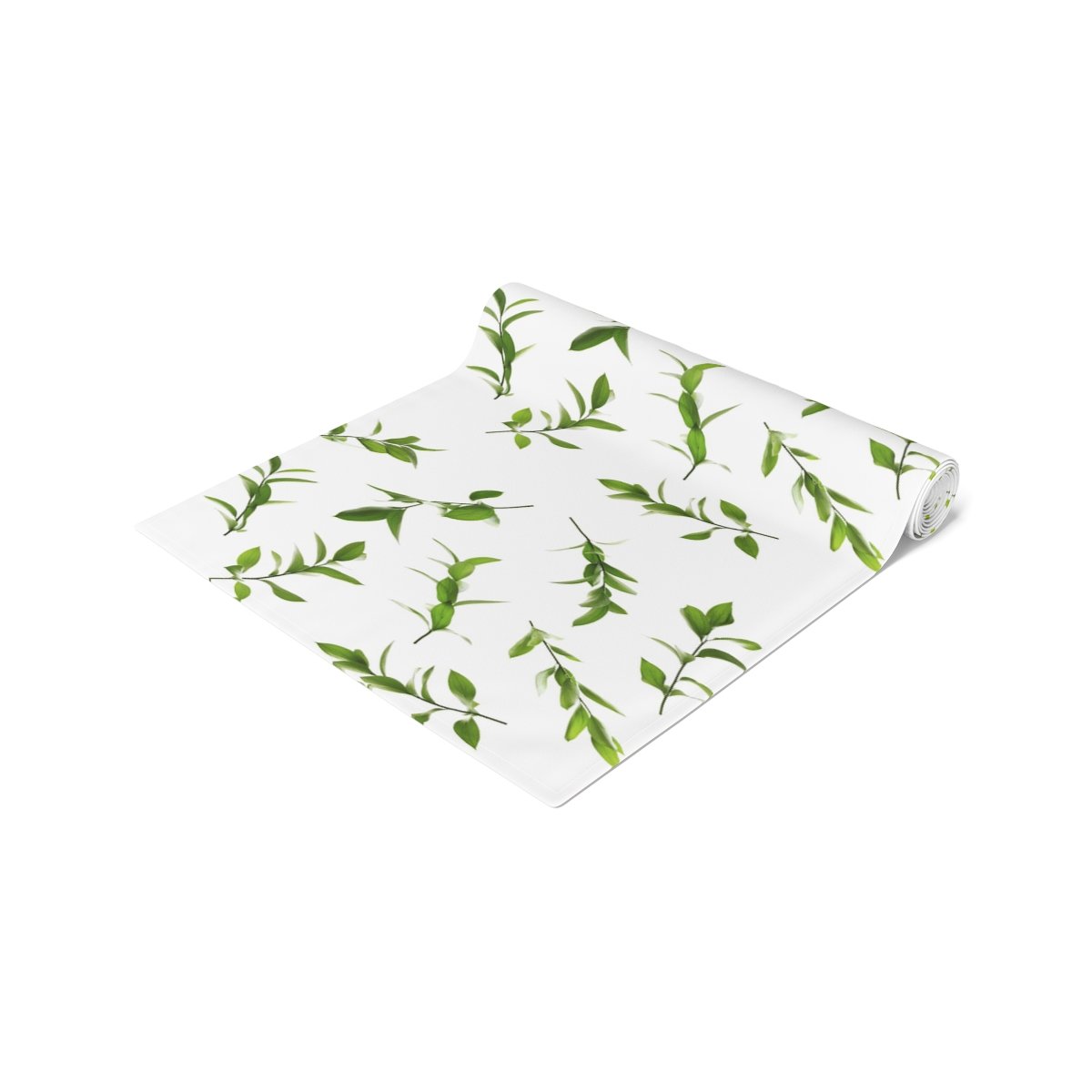 Vintage Green Leaf Printed Cotton Table Runners - Image 17
