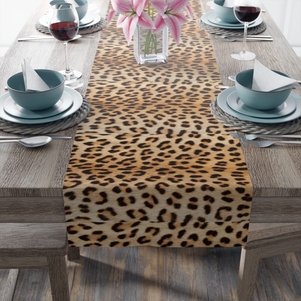 Stylish Black Gold Panthera Print Table Runners - Image 4