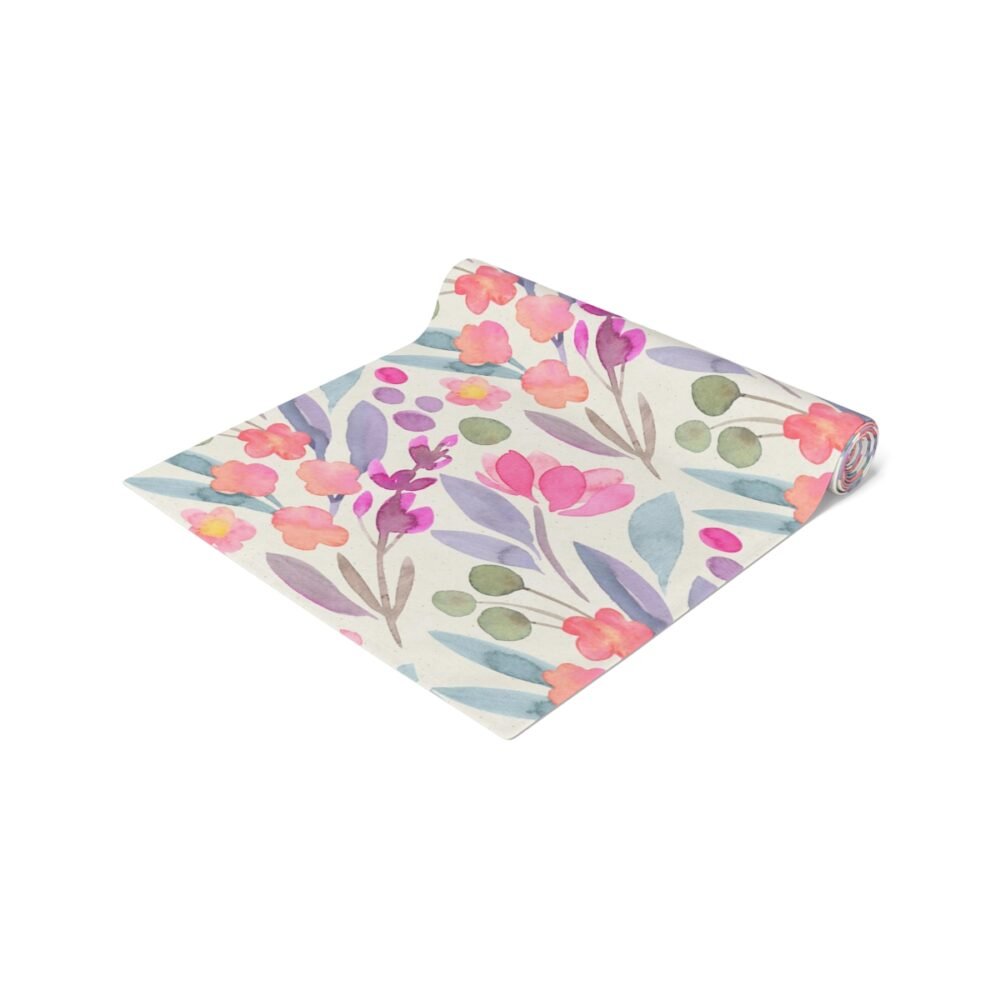 Watercolor Botanical Floral Textured Table Runners - Image 17
