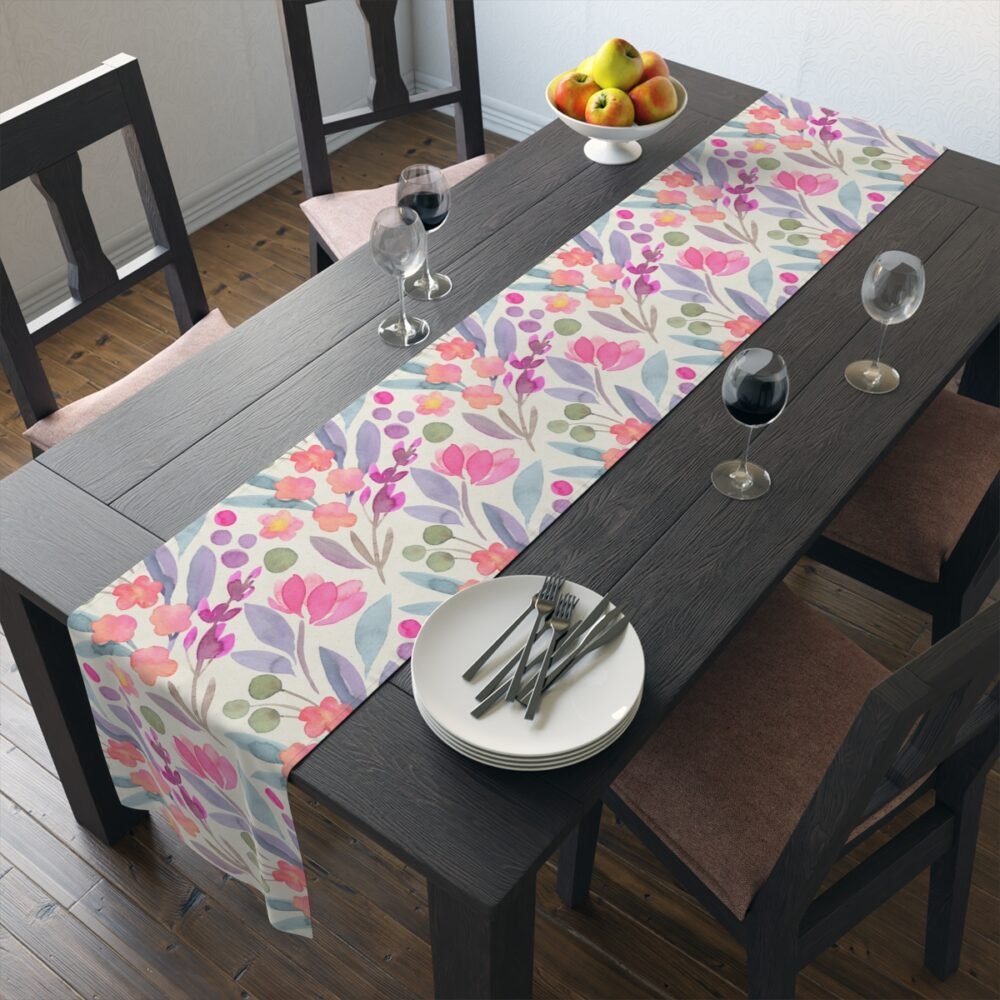 Watercolor Botanical Floral Textured Table Runners - Image 19