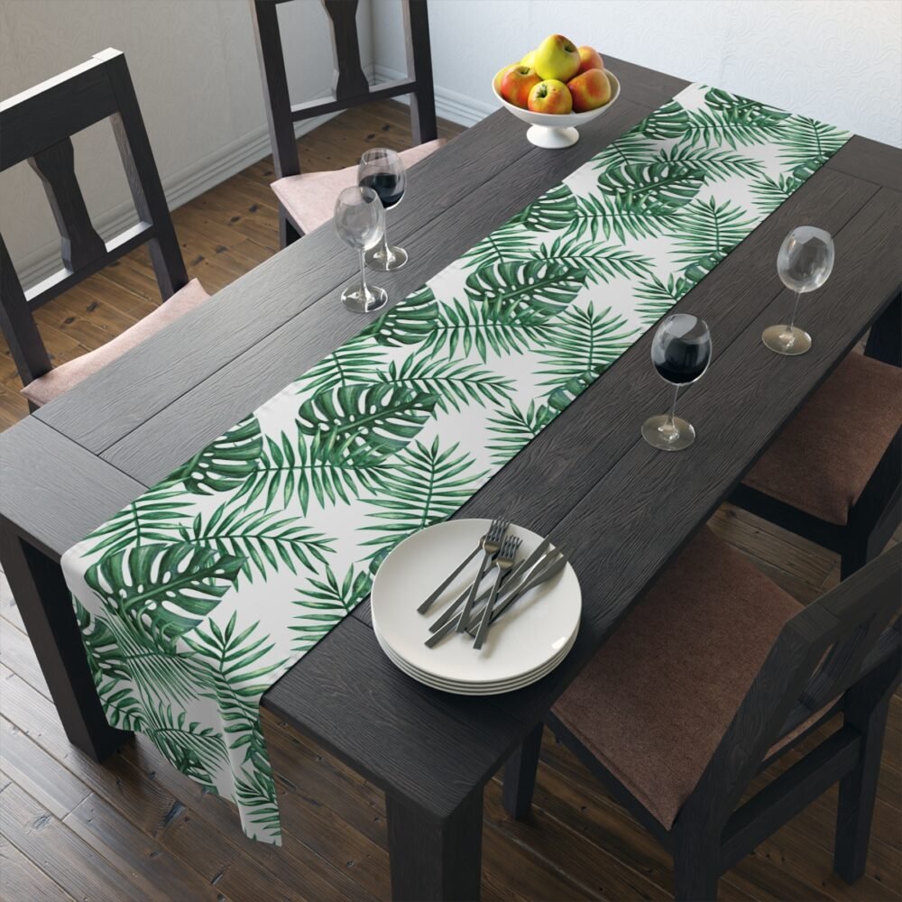 Watercolor Tropical Palm Leaves Table Runners - Image 19