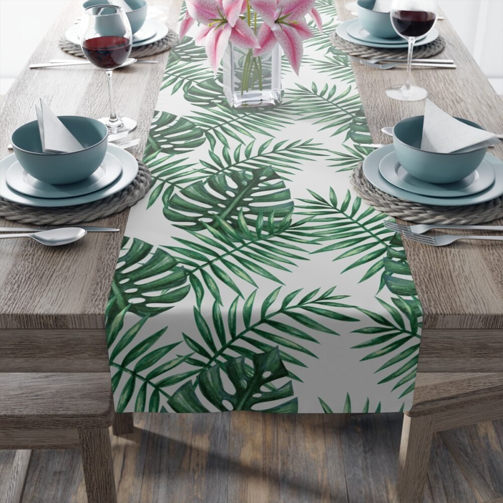 Watercolor Tropical Palm Leaves Table Runners - Image 20