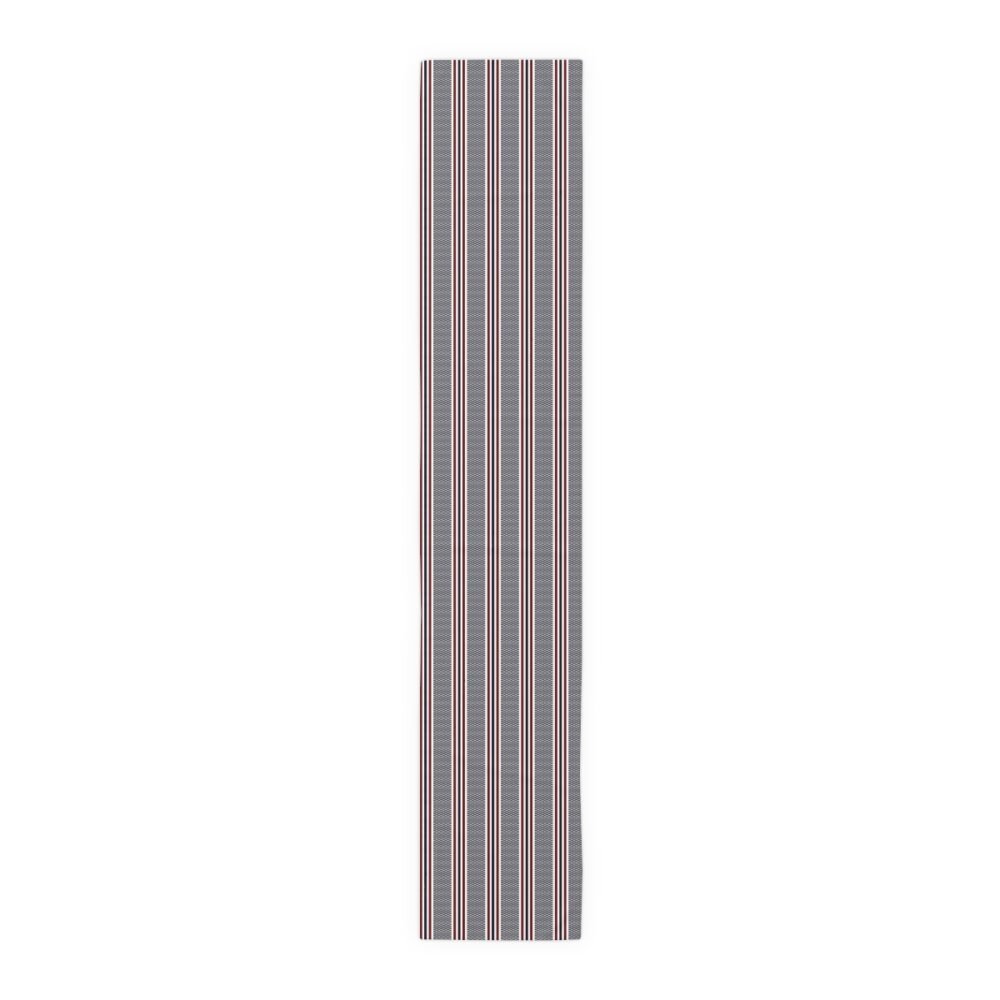 Navy Blue Striped Textured Dining Table Runners - Image 16