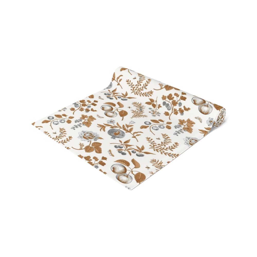 Brown and Gray Autumn Floral Print Table Runners - Image 17