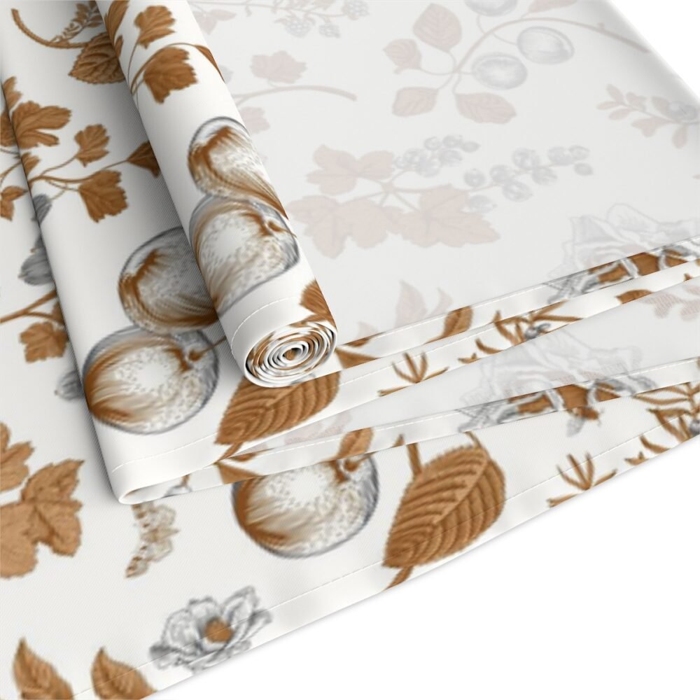 Brown and Gray Autumn Floral Print Table Runners - Image 18