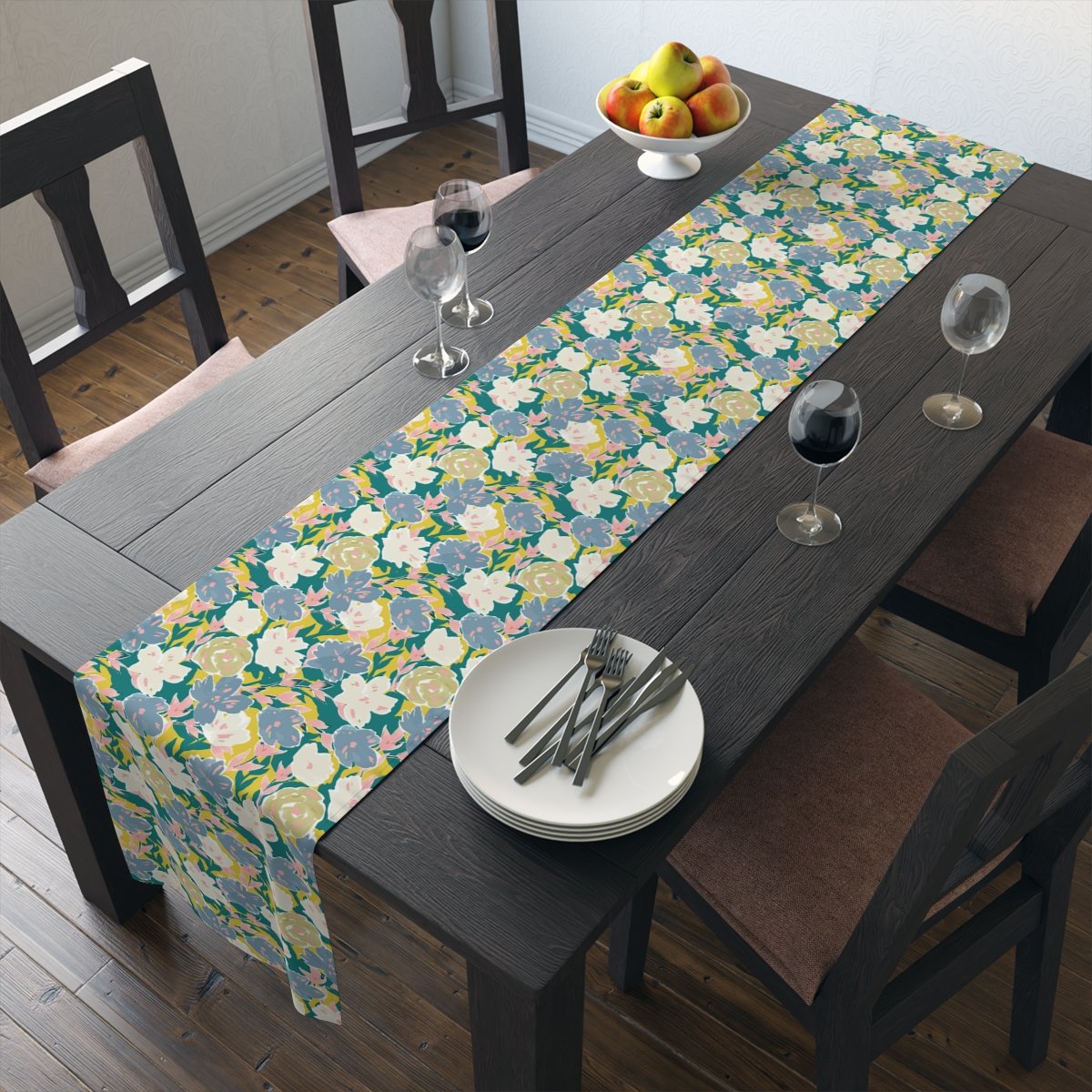 Abstract Colorful Flowers Dining Table Runners - Image 19