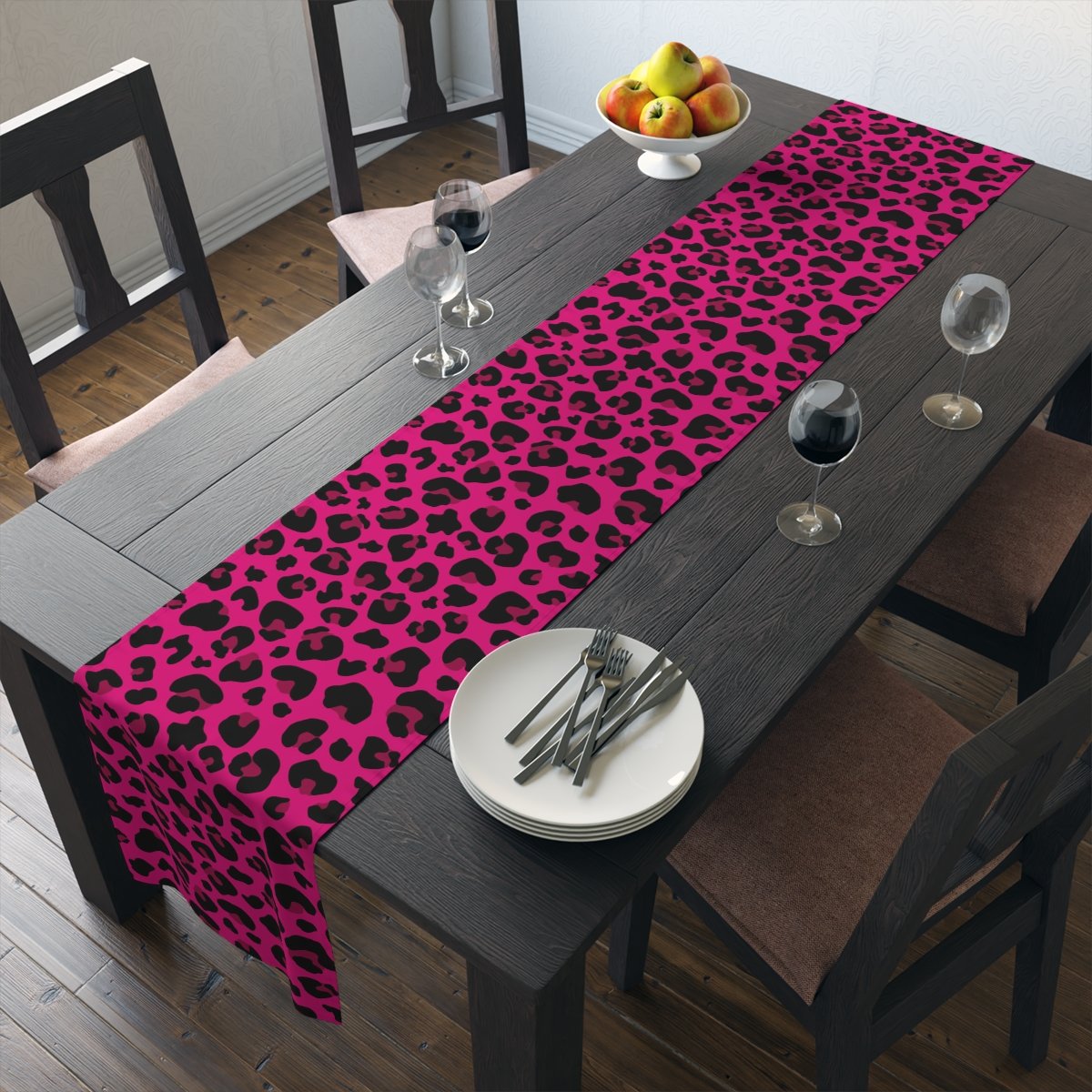 Pink Leopard Print Table Runners for Living Room Decor - Image 19
