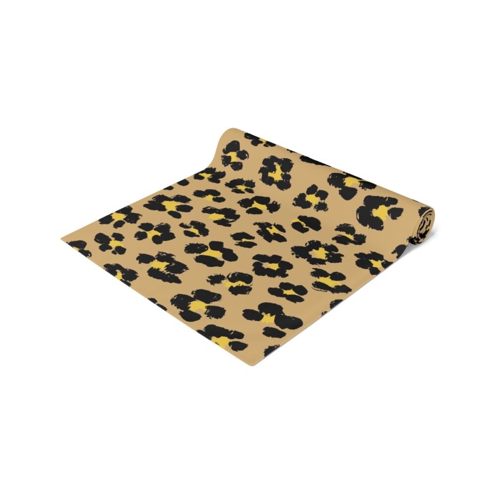 Brown Leopard Spots Print Table Runners for Home Decor - Image 17