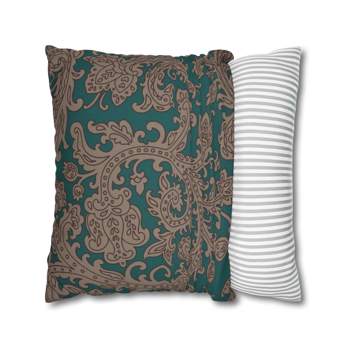 Teal Vintage Floral Accent Pillow Covers - Image 2