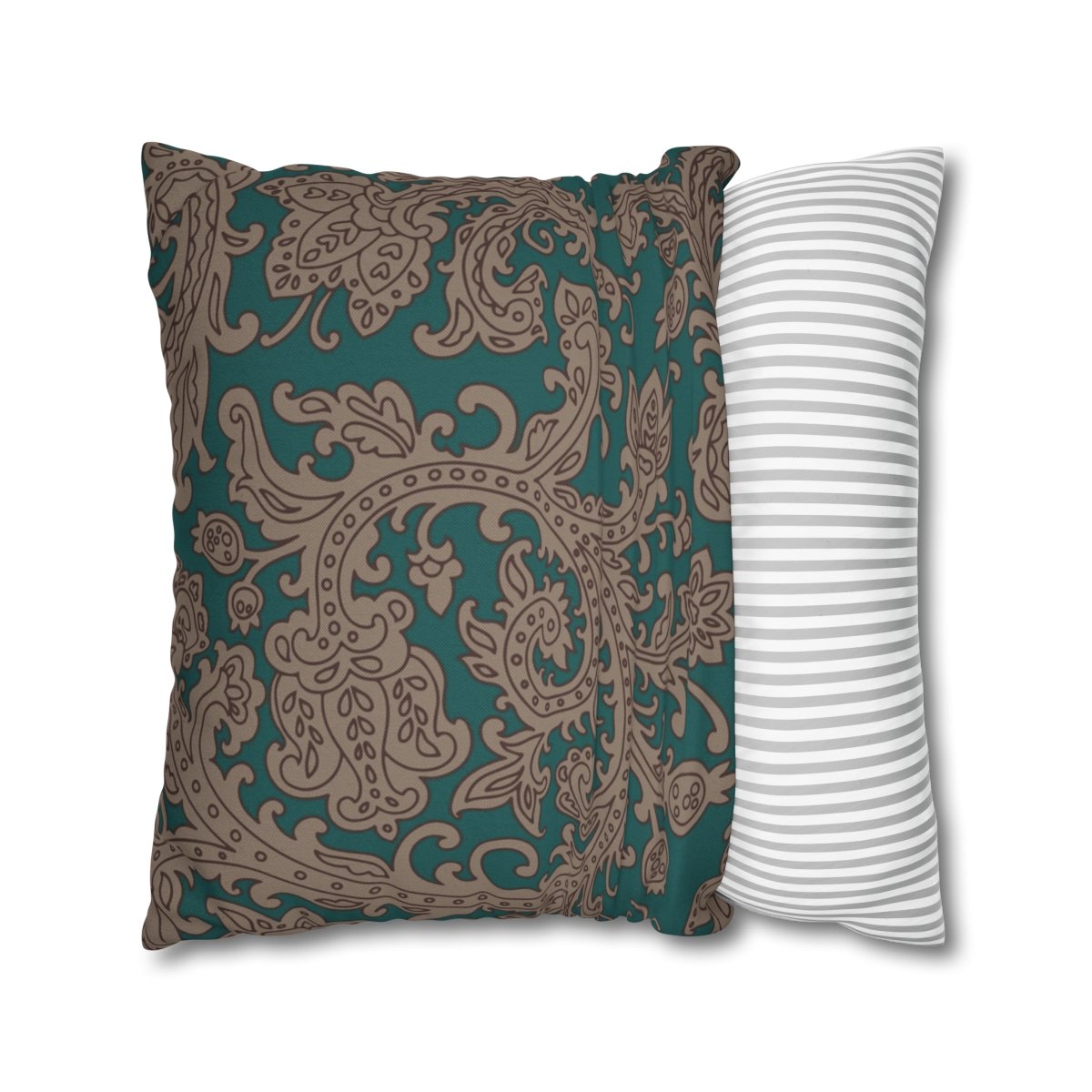 Teal Vintage Floral Accent Pillow Covers - Image 4
