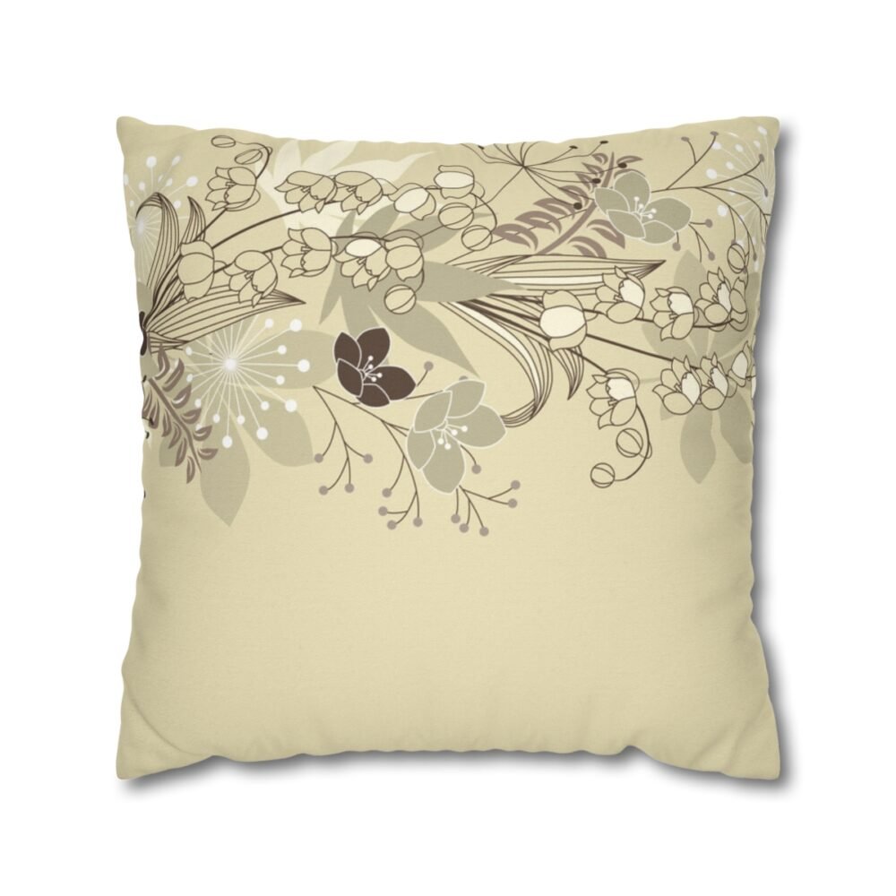 Cream Toss Pillow Covers with Forest Flowers n Plants