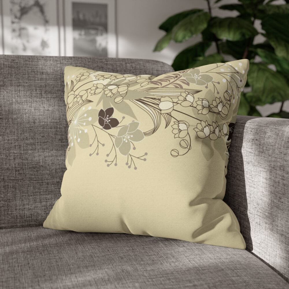 Cream Toss Pillow Covers with Forest Flowers n Plants - Image 6