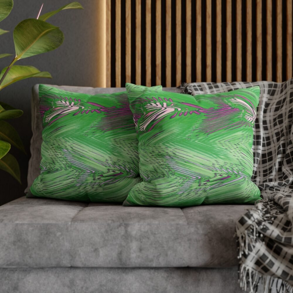 Modern Ikat Art Sage Green Toss Pillow Covers for Sofa - Image 5