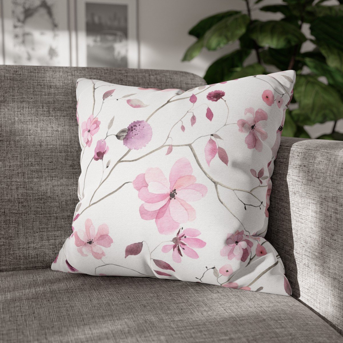 Delicate Pink Flower Toss Pillow Covers for Spring - Image 6
